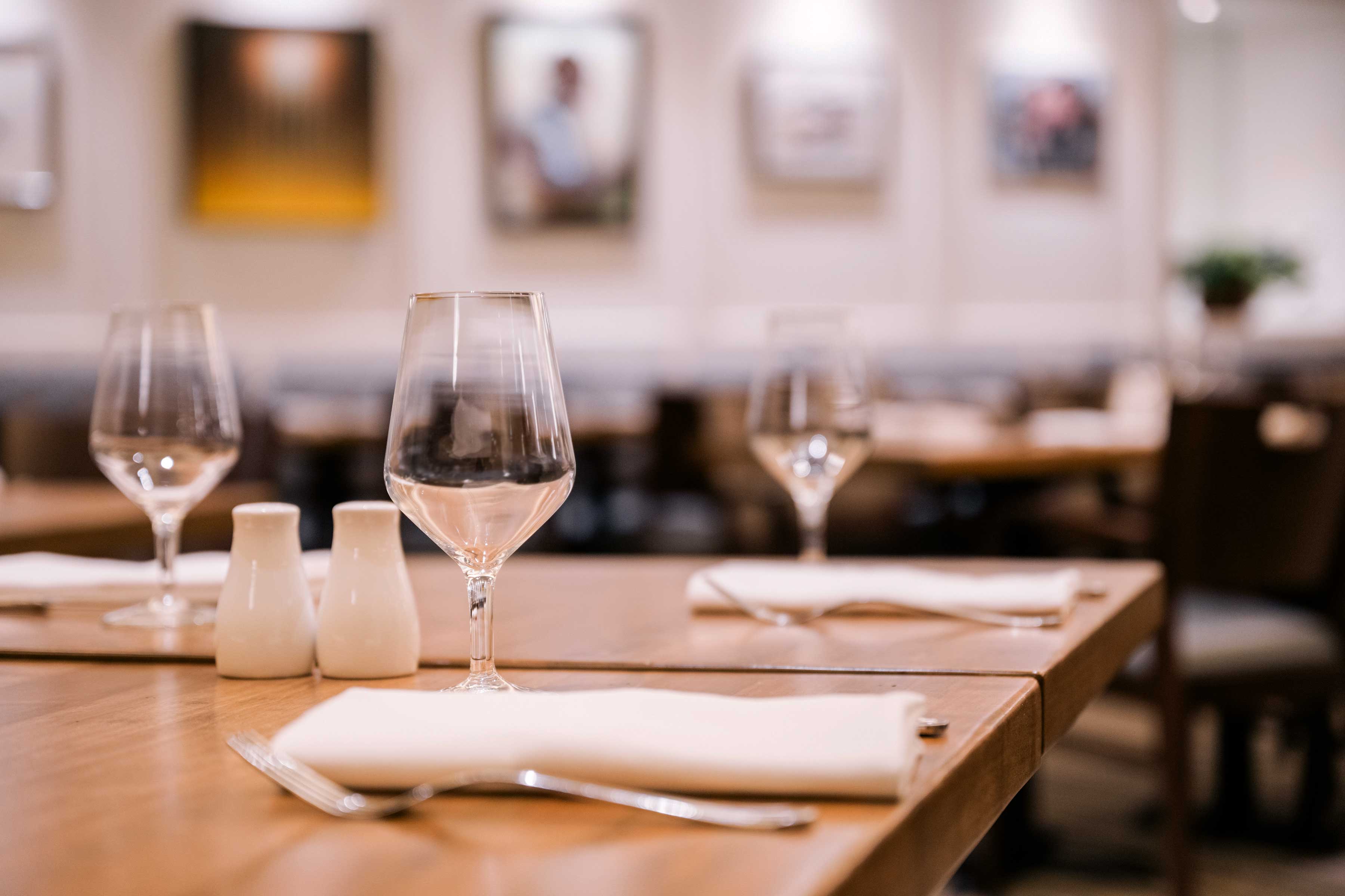 dining table with place settings