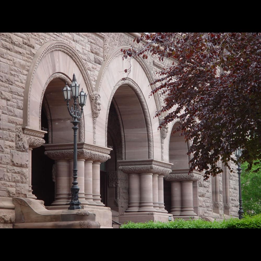 Arches by south entrance of the Legislative Building.