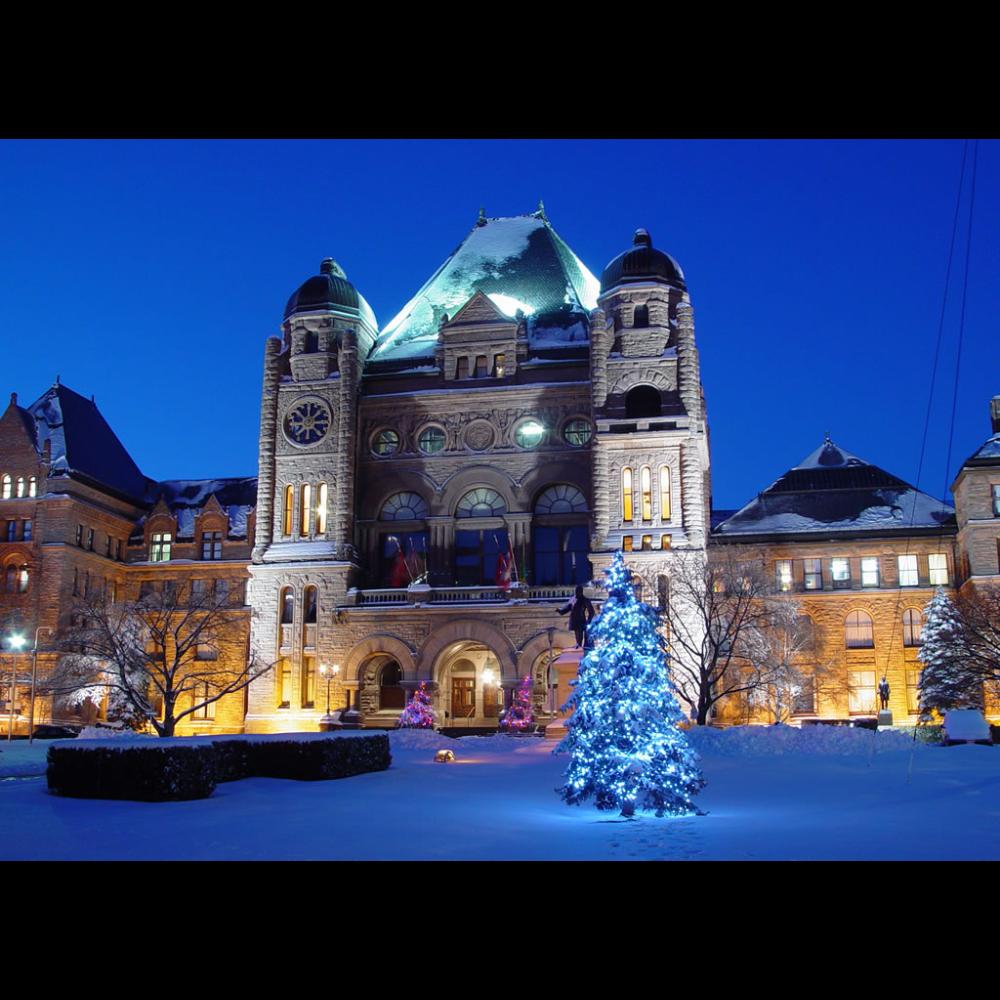 View of the Legislative Building in the winter