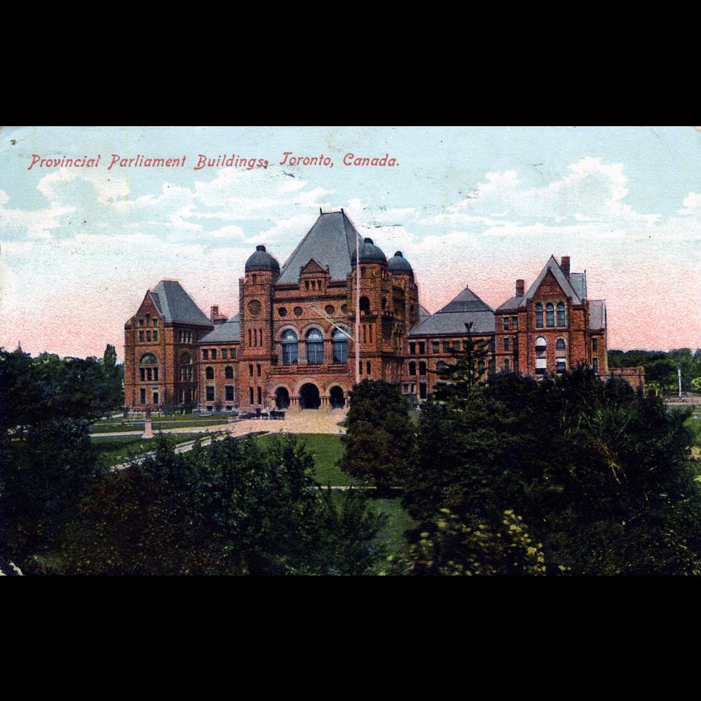 Legislative Building, viewed looking north, prior to the fire of 1909.