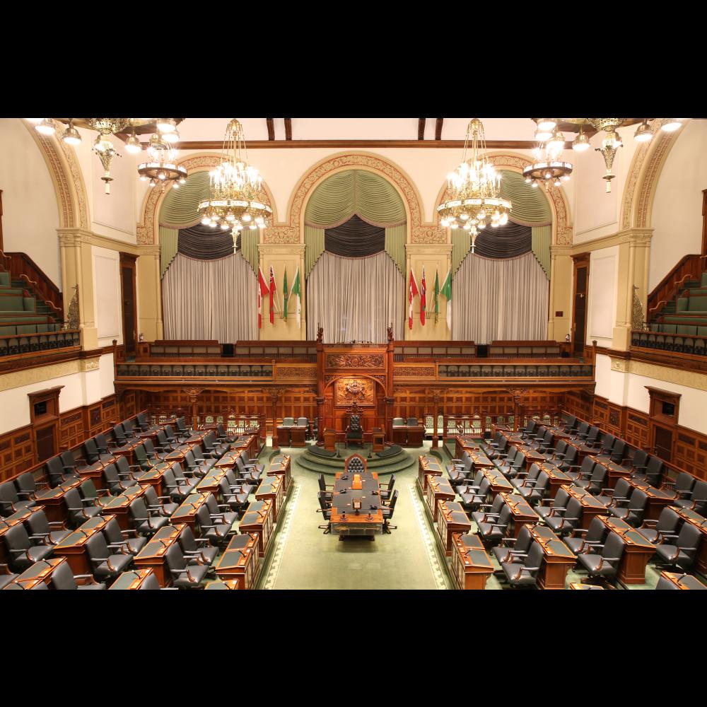 Vue de la Chambre du point de vue de la tribune du président