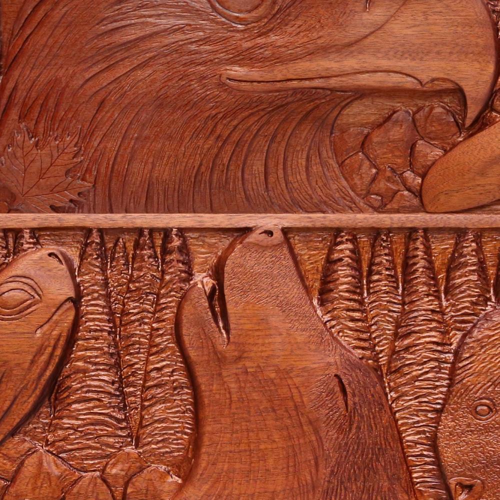 Picture of a detail from the Seven Grandfather Teachings Carving in the Legislative Chamber