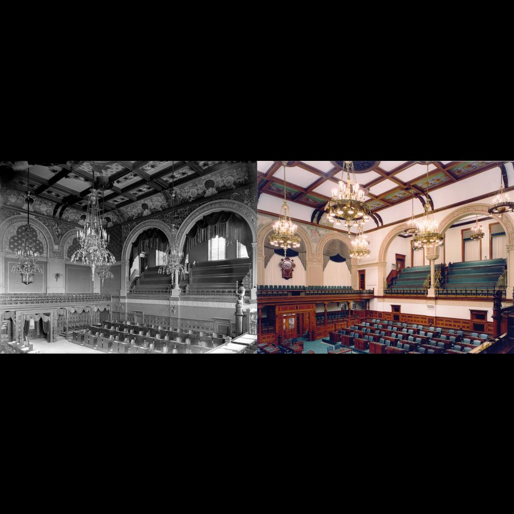 Images contrastées de la chambre de l'Assemblée législative